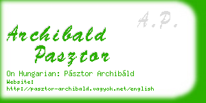 archibald pasztor business card